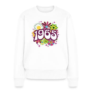 Retro Groovy Jahr 1965 Frauen 60 Jahre alt Geburtstag - Frauen Premium Bio Pullover - Weiß - Vorne - Julia (174cm)