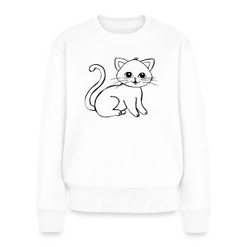 cat - Women's Premium Organic Jumper - white - Front - Julia (174cm)