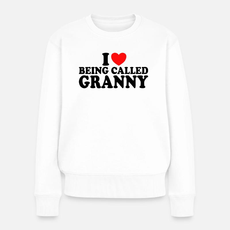 Geschenk für Omas Ich liebe es, Oma genannt zu werden - Frauen Premium Bio Pullover - Weiß