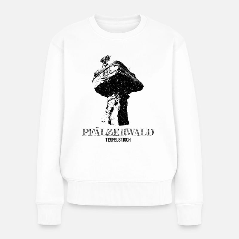 Pfalz Pfälzer Pfälzerwald Teufelstisch Dahn Natur - Frauen Premium Bio Pullover - Weiß