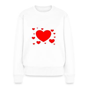 Beste Mama der Welt Herzrn - Frauen Premium Bio Pullover - Weiß - Vorne - Julia (174cm)