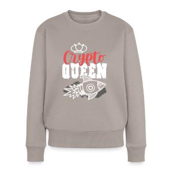 Crypto King - Women's Premium Organic Jumper - taupe - Front - Julia (174cm)