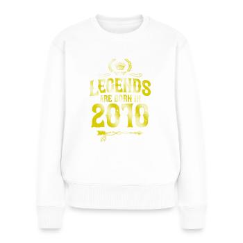 2010 legends born in - Women's Premium Organic Jumper - white - Front - Julia (174cm)