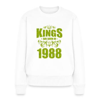 kings are born 1988 - Women's Premium Organic Jumper - white - Front - Julia (174cm)