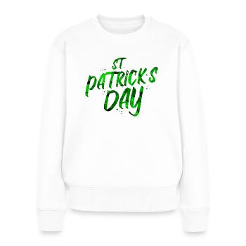 St Patricks Day - Women's Premium Organic Jumper - white - Front - Julia (174cm)