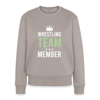 Wrestling Team - Frauen Premium Bio Pullover - Taupe - Vorne - Julia (174cm)