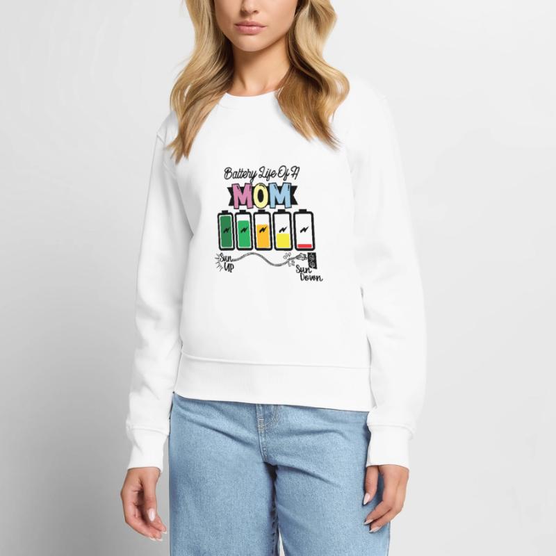 Batterielebensdauer Einer Mutter Frauen Premium Bio Pullover