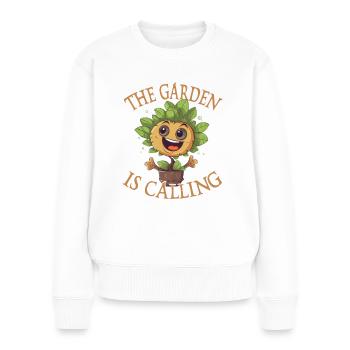 Le jardin appelle les amoureux du jardin amusants - Pull Premium bio Femme - blanc - Devant - Julia (174cm)