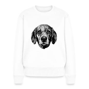 Portrait de chien Beagle - Pull Premium bio Femme - blanc - Devant - Julia (174cm)