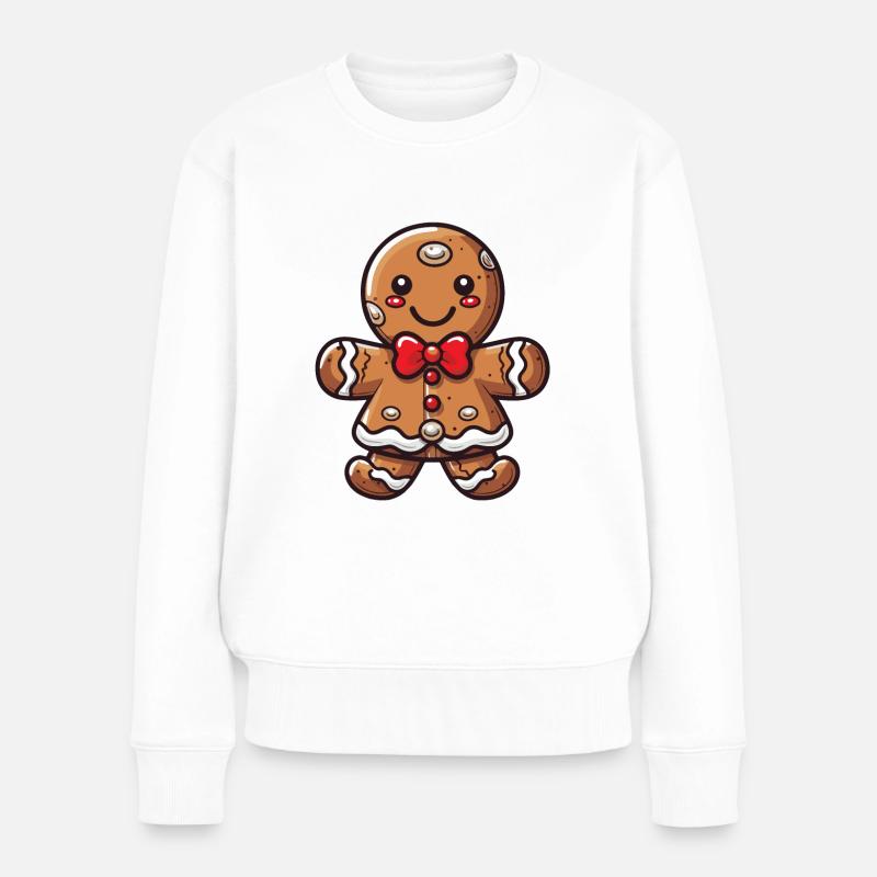 Weihnachten Lebkuchen Backen Keks - Frauen Premium Bio Pullover - Weiß