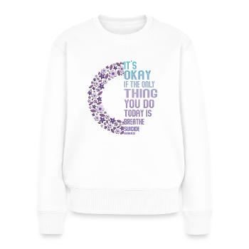 Guerrier pour la santé mentale Violet et turquoise - Pull Premium bio Femme - blanc - Devant - Julia (174cm)