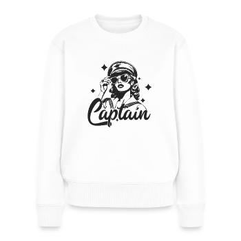 Captain Ladies Boat Captain Captain Vintage - Pull Premium bio Femme - blanc - Devant - Julia (174cm)