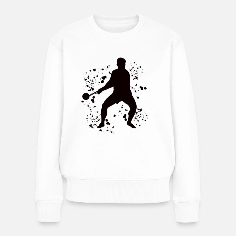 Hammerwerfer Colorsplash Hammerwerfen - Frauen Premium Bio Pullover - Weiß