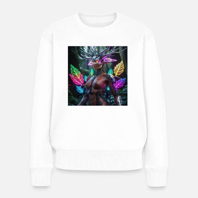 Die perfekte Symbiose von Natur und Technik - Frauen Premium Bio Pullover - Weiß