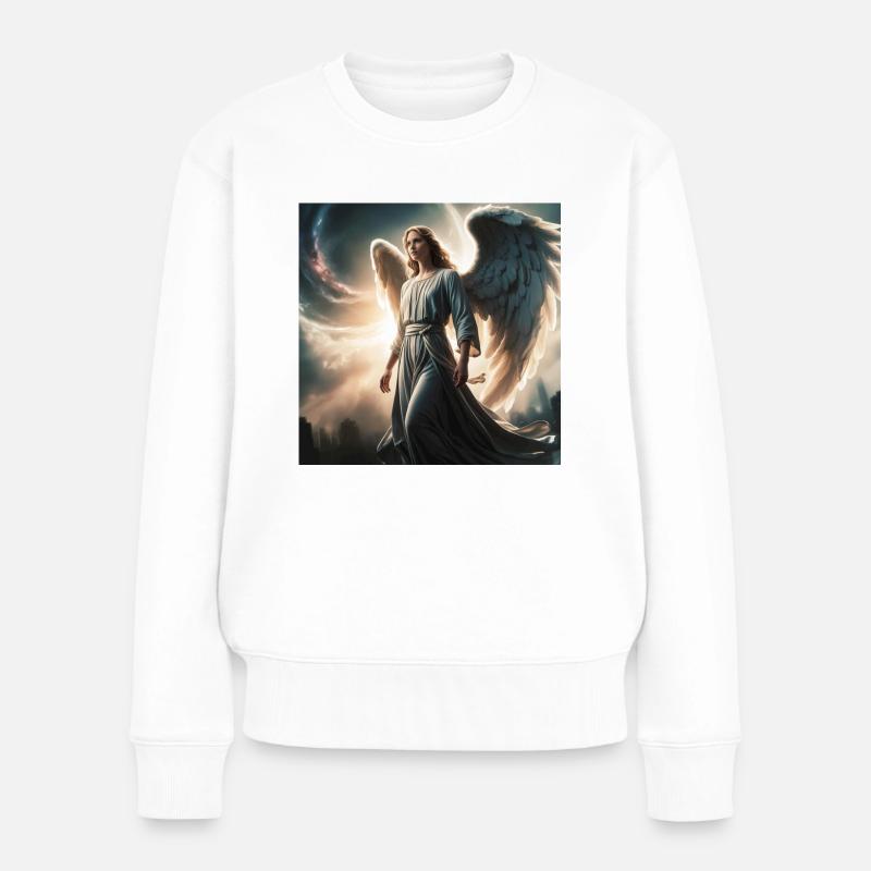 Schutzengel - Frauen Premium Bio Pullover - Weiß