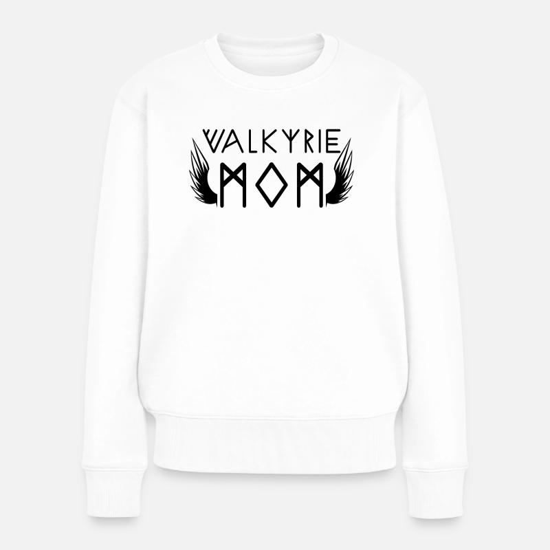 Frau Mythologie Wikingermutter Walküre - Frauen Premium Bio Pullover - Weiß