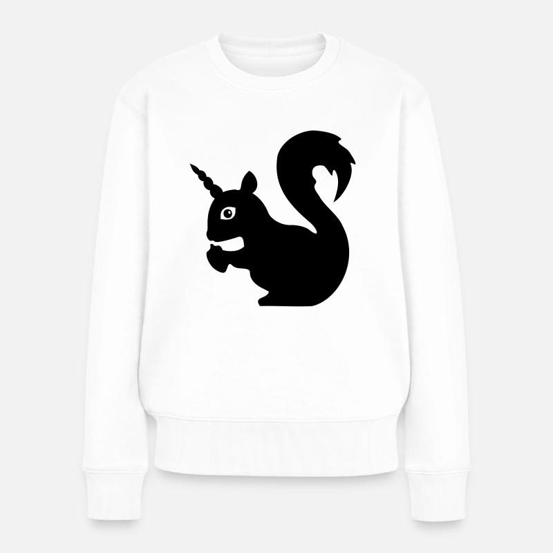 Einhörnchen - Frauen Premium Bio Pullover - Weiß