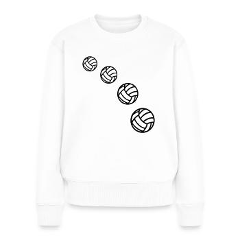 Volleyball - Frauen Premium Bio Pullover - Weiß - Vorne - Julia (174cm)