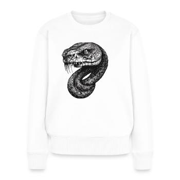 Snake - Frauen Premium Bio Pullover - Weiß - Vorne - Julia (174cm)