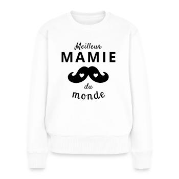meilleur mamie du monde - Pull Premium bio Femme - blanc - Devant - Julia (174cm)