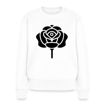 Rosa Blume - Frauen Premium Bio Pullover - Weiß - Vorne - Julia (174cm)