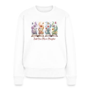Adore Les Livres Fleurs Lectrice Femme - Frauen Premium Bio Pullover - Weiß - Vorne - Julia (174cm)