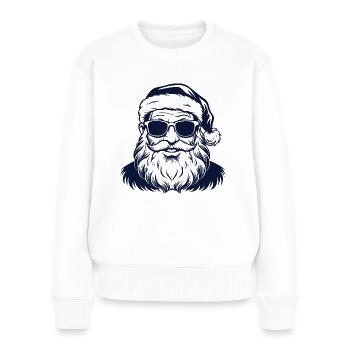 Weihnachtsmann Cool Santa - Frauen Premium Bio Pullover - Weiß - Vorne - Julia (174cm)