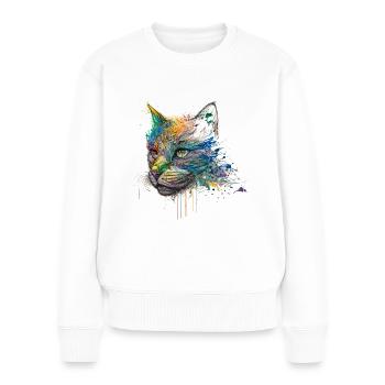 Chat Chat Motif Animaux Cadeau Art Animal Motif - Pull Premium bio Femme - blanc - Devant - Julia (174cm)