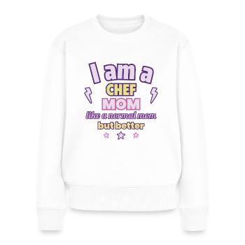 Mama Köchin, Muttertagsgeschenk - Frauen Premium Bio Pullover - Weiß - Vorne - Julia (174cm)