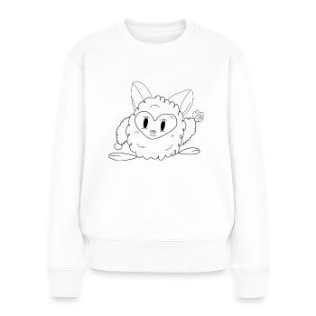 Petit monstre Bobo - Pull Premium bio Femme - blanc - Devant - Julia (174cm)