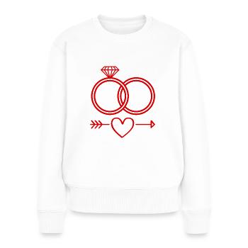 Anneaux de mariage symbole icône anneaux - Pull Premium bio Femme - blanc - Devant - Julia (174cm)