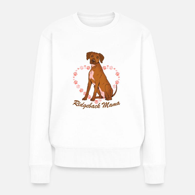 Rhodesian Ridgeback Mama - Frauen Premium Bio Pullover - Weiß