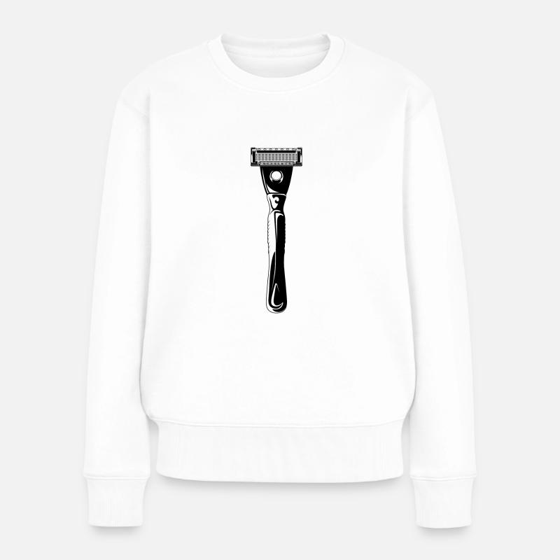 rasierklinge shave rasierer symbol - Frauen Premium Bio Pullover - Weiß