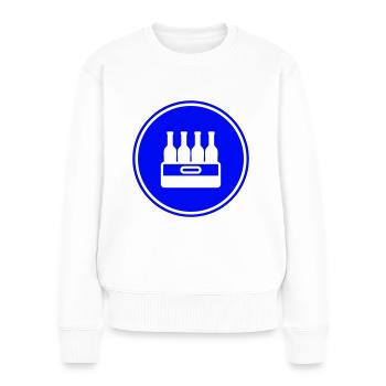 Bierflasche Kiste - Frauen Premium Bio Pullover - Weiß - Vorne - Julia (174cm)