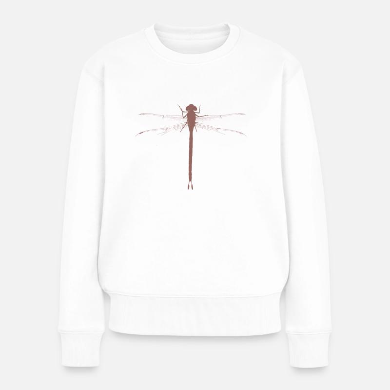 Libelle Odonata Cottagecore Goblincore - Frauen Premium Bio Pullover - Weiß