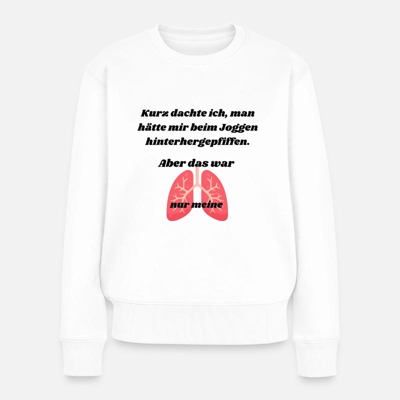 Kurz dachte ich man hätte mir beim ... - Frauen Premium Bio Pullover - Weiß