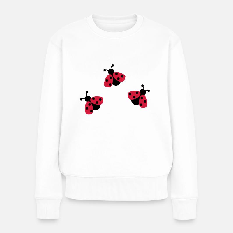 Marienkäfer - Frauen Premium Bio Pullover - Weiß