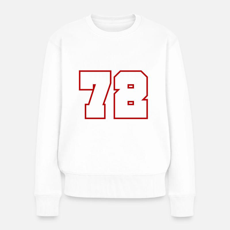 72 Zahl nummer - Frauen Premium Bio Pullover - Weiß