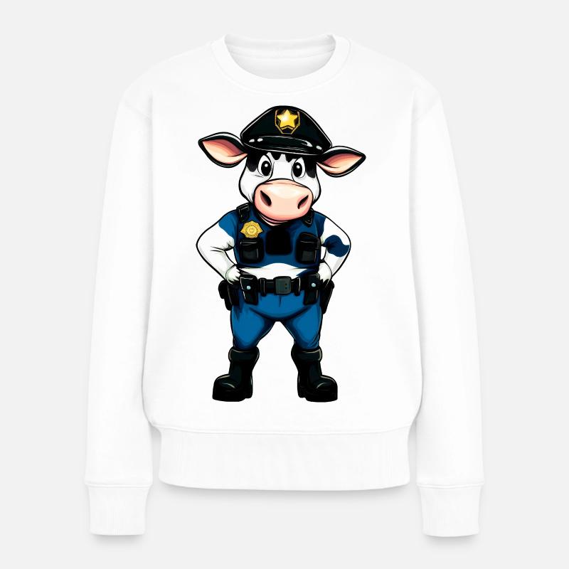 Police des vaches - Pull Premium bio Femme - blanc