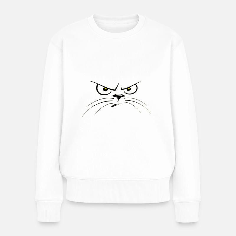 wütende Katze - Frauen Premium Bio Pullover - Weiß