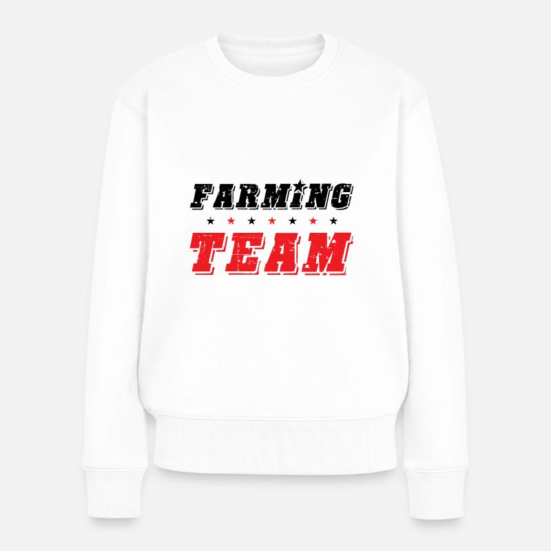 Farming Team - Frauen Premium Bio Pullover - Weiß
