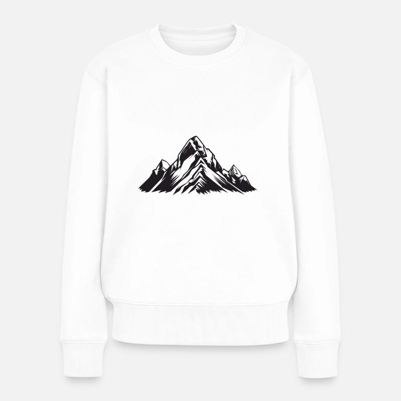 Berge Symbol - Frauen Premium Bio Pullover - Weiß