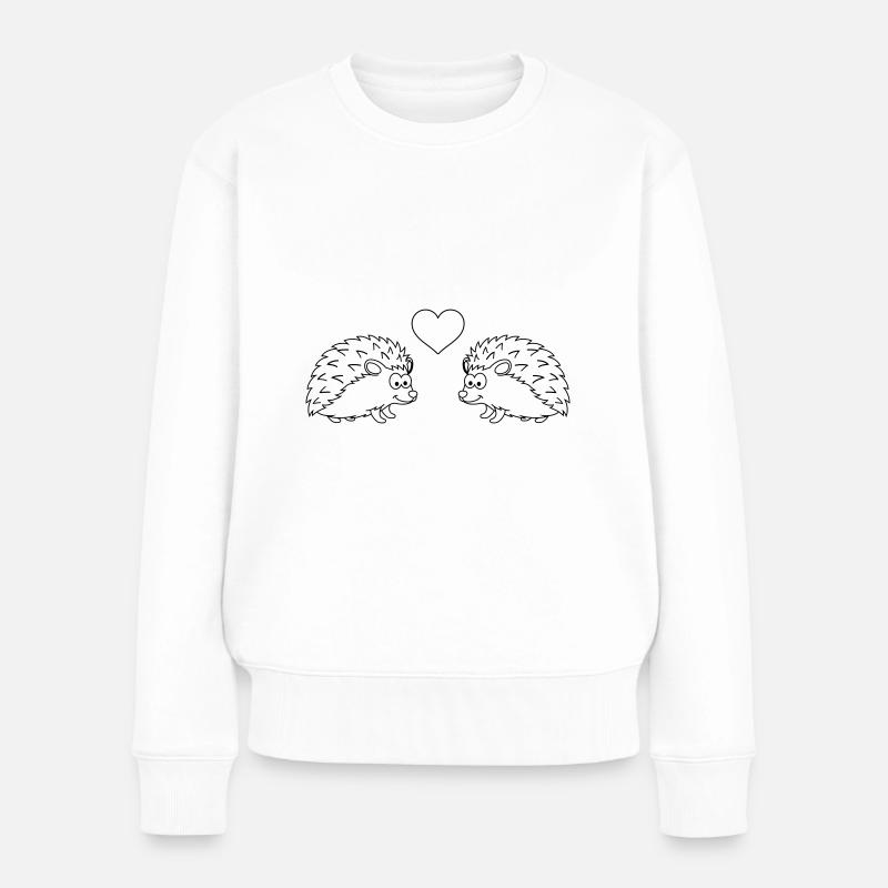 Igel Comic Paar Liebe - Frauen Premium Bio Pullover - Weiß