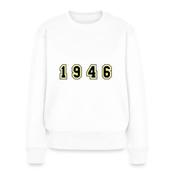 1946 Jahr Zahl - Frauen Premium Bio Pullover - Weiß - Vorne - Julia (174cm)