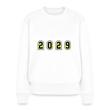 2029 Jahr Zahl - Frauen Premium Bio Pullover - Weiß - Vorne - Julia (174cm)