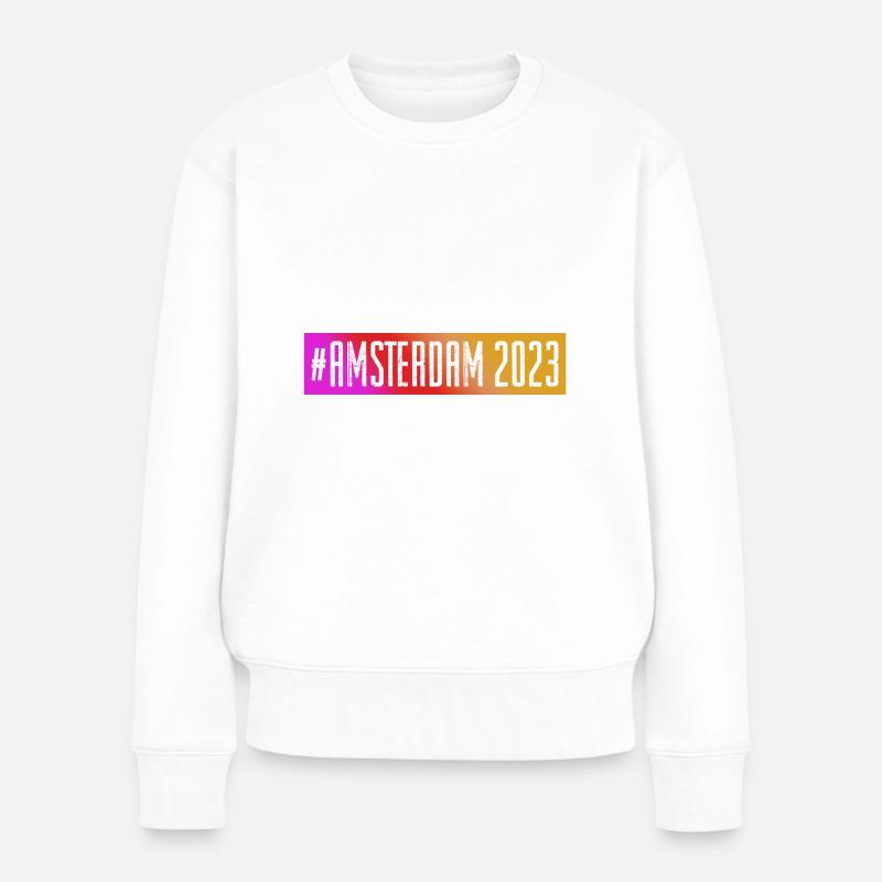 Amsterdam 2023 - Frauen Premium Bio Pullover - Weiß
