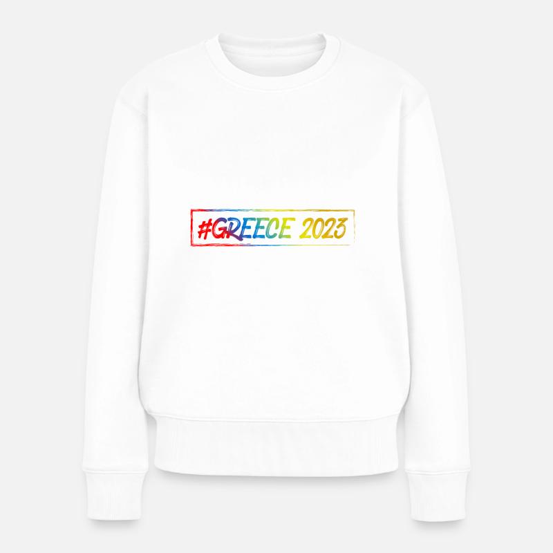 Greece 2023 - Frauen Premium Bio Pullover - Weiß
