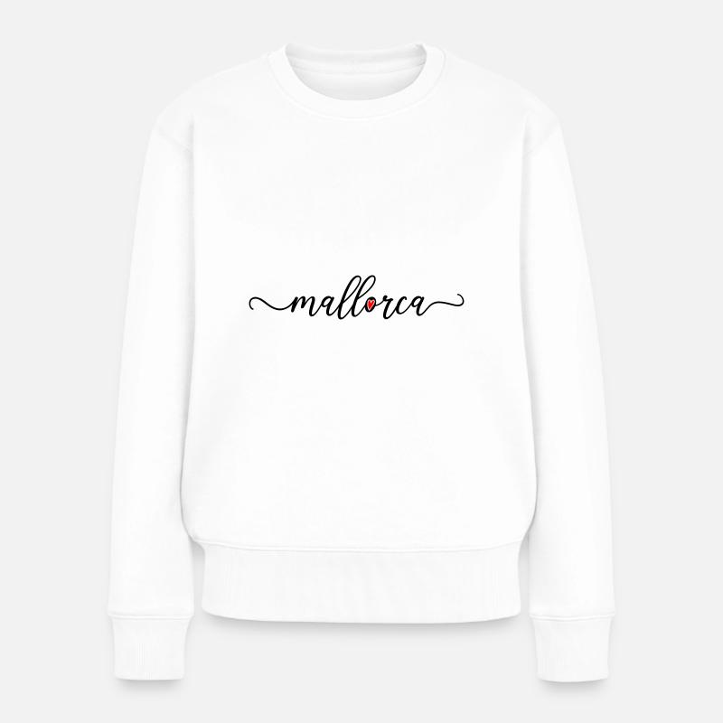 Mallorca Herz Liebe - Frauen Premium Bio Pullover - Weiß