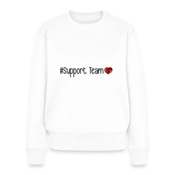 Support Team Herz - Frauen Premium Bio Pullover - Weiß - Vorne - Julia (174cm)