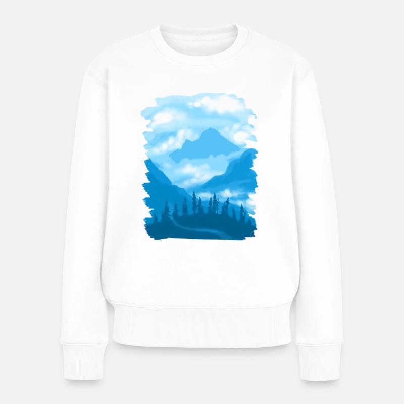 les montagnes - Pull Premium bio Femme - blanc